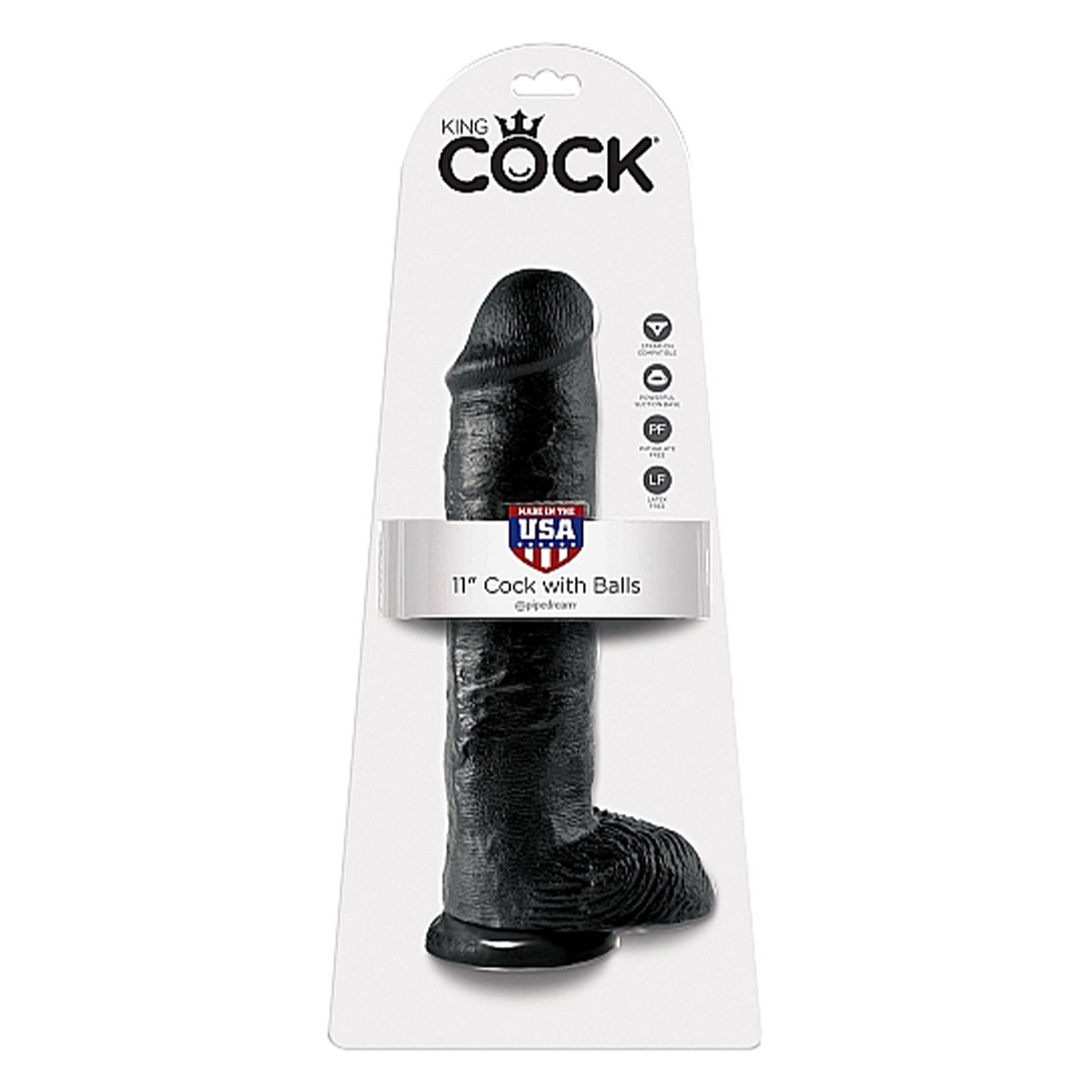 Pipedream King Cock 11 Inch Cock with Balls Black