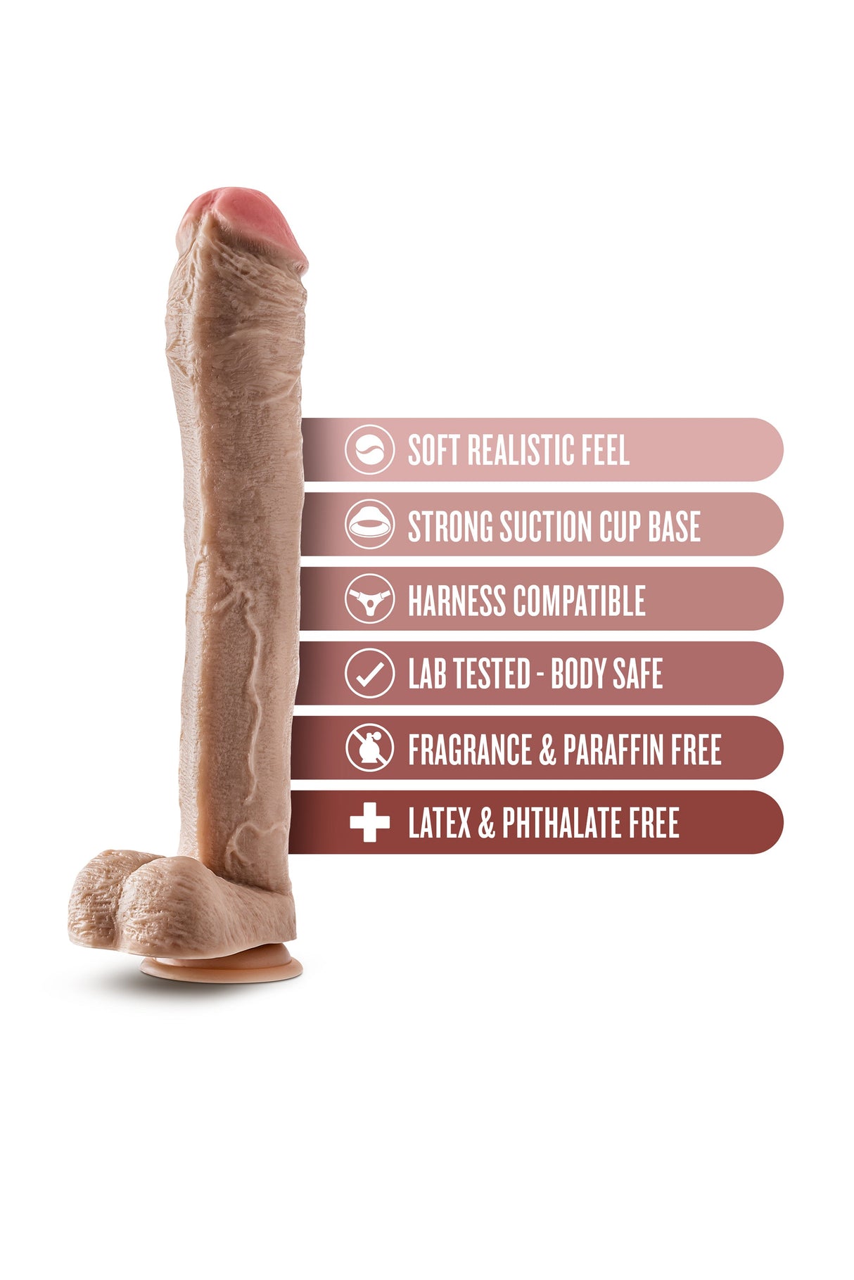 Dr Skin Mr Ed Dildo with Balls 13 Inch Light