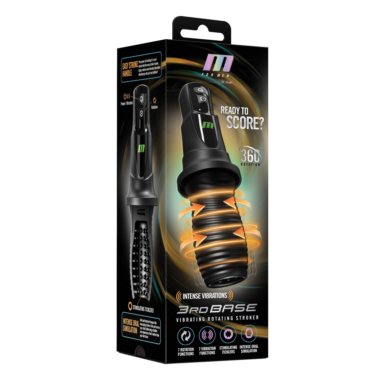 M For Men 3rd Base Rotating Vibrating Masturbator