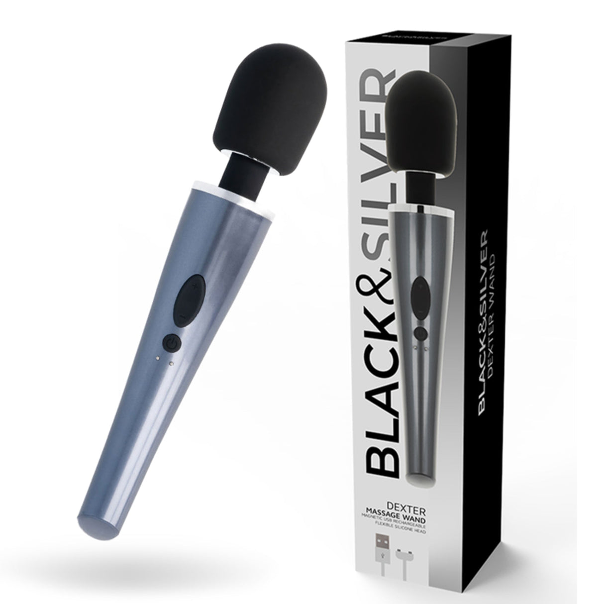 Black & Silver Dexter Massage Wand