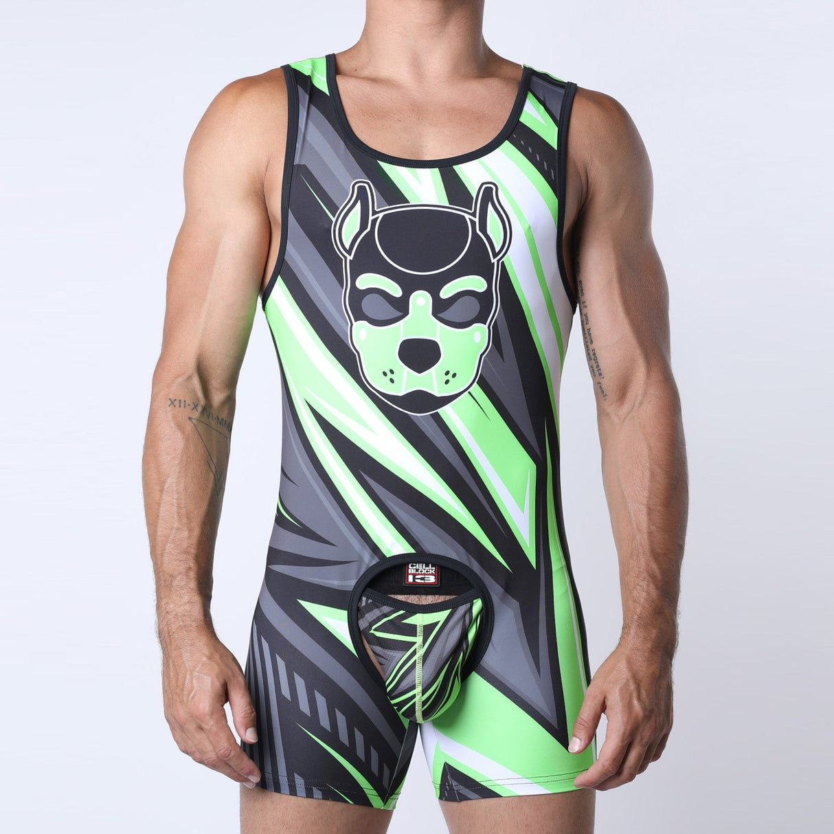 Cellblock 13 Kennel Club Lightning Pup Singlet Jock Lime