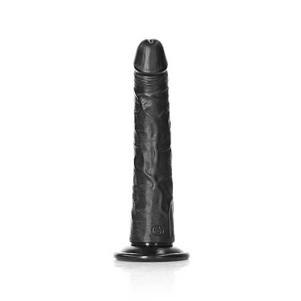 RealRock Slim Realistic Dildo 8 Inch Black