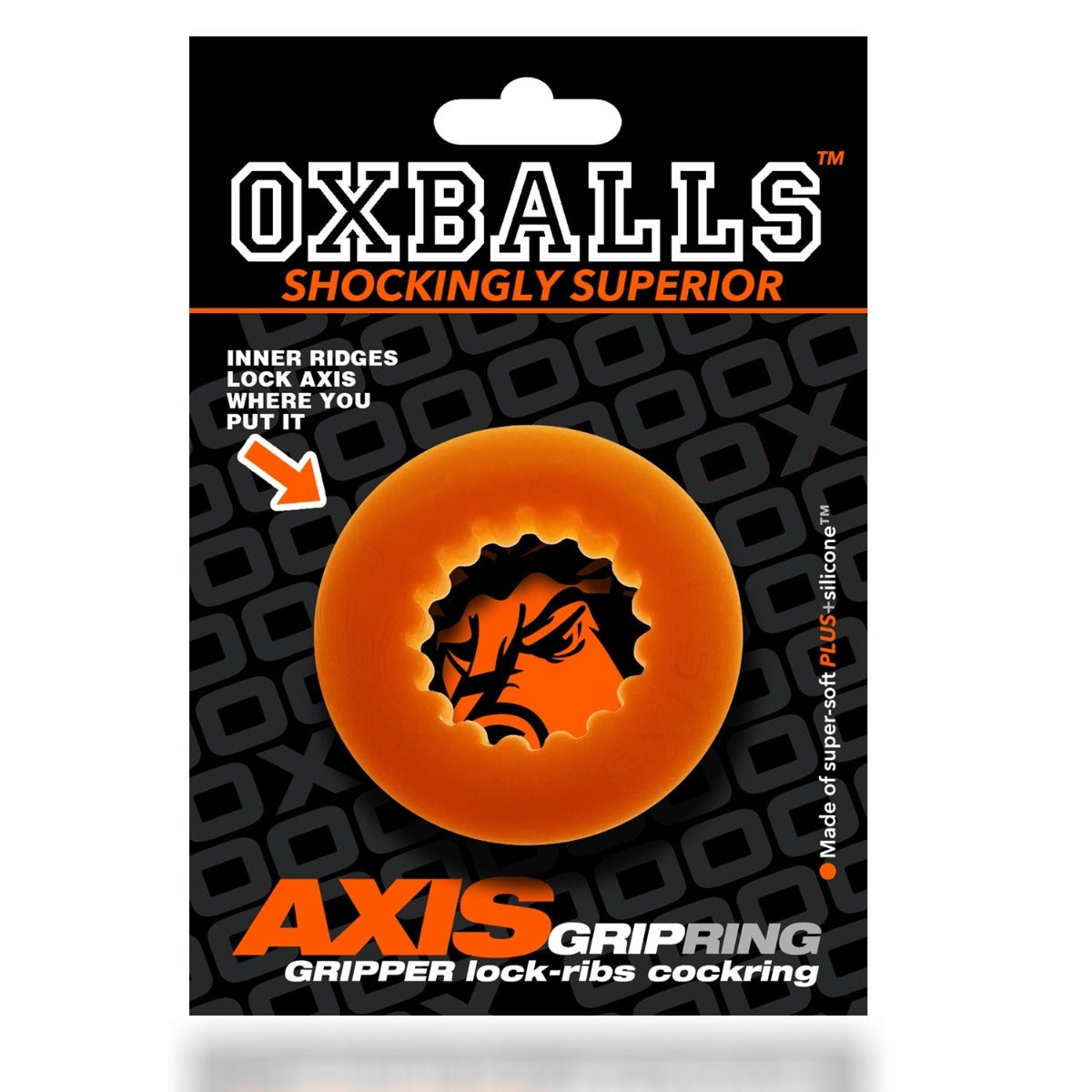 Oxballs Axis Grip Hold Cock Ring Orange Ice