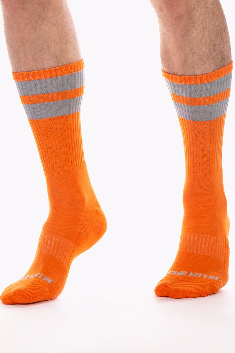 Barcode Berlin Gym Socks Neonorange Grey