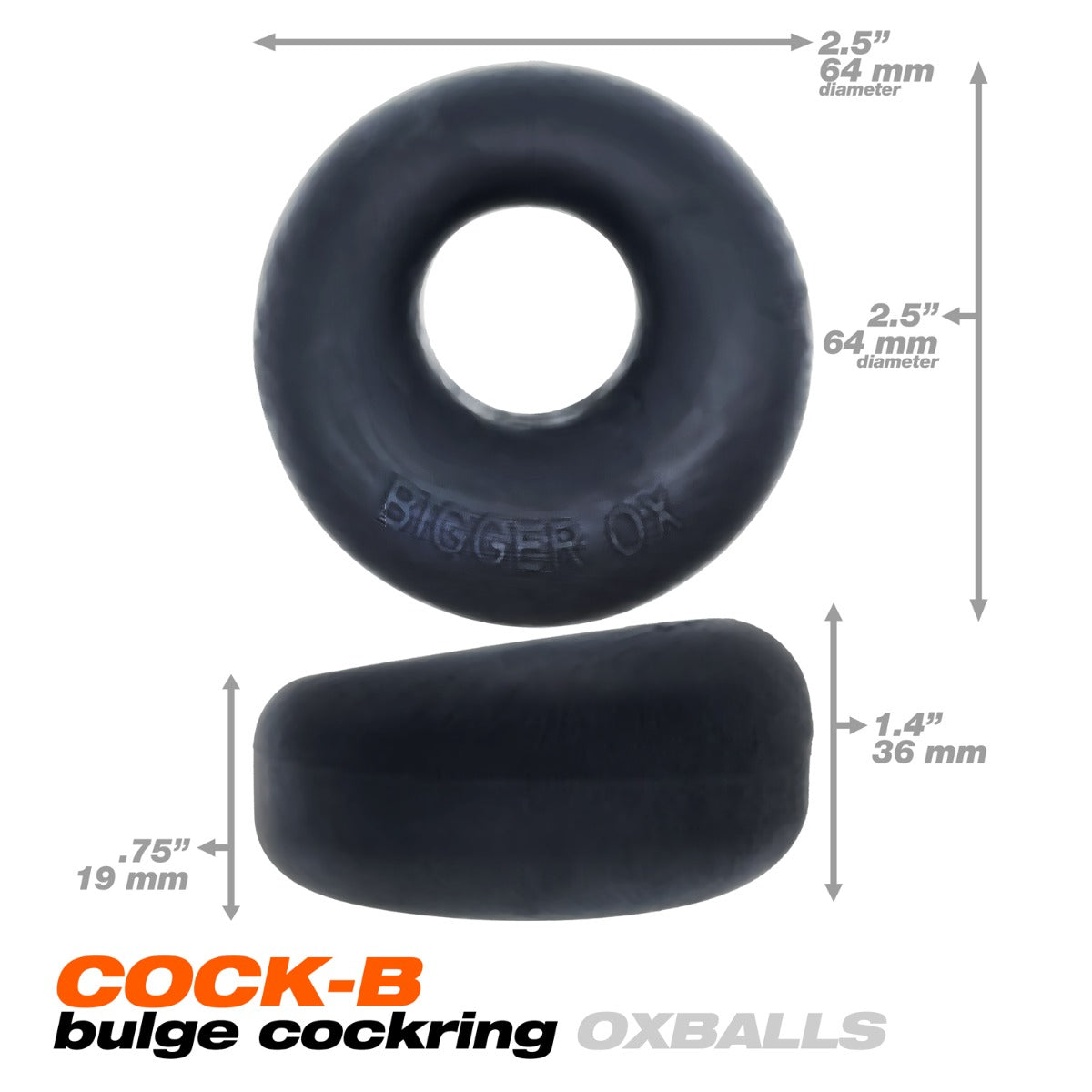 Oxballs Bigger OX Mega Cock Ring Black Ice