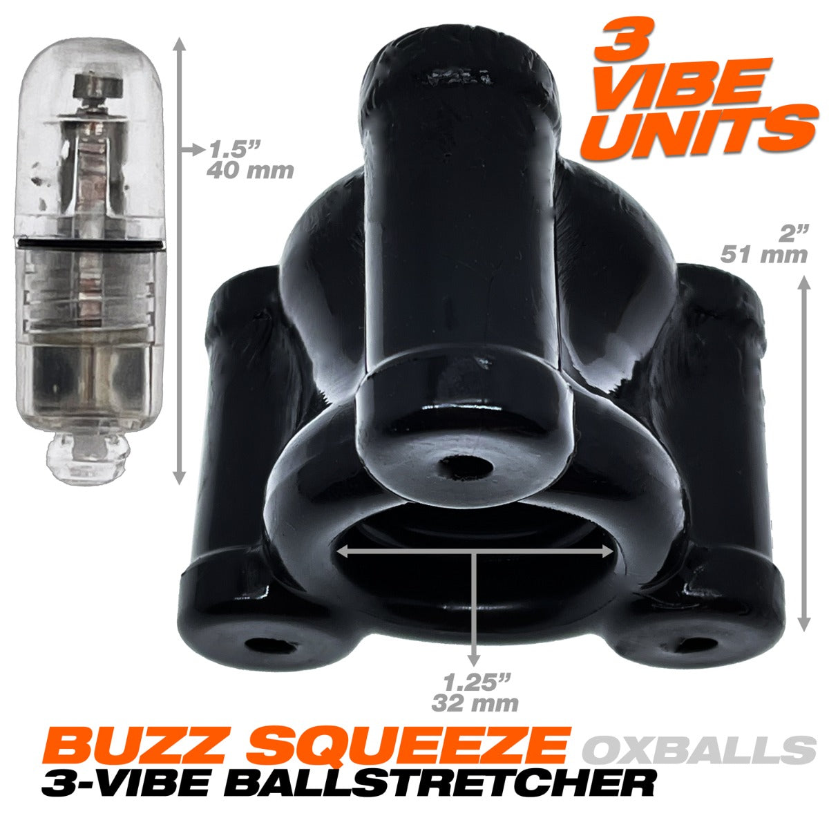 Oxballs Buzz SQUEEZE Vibrating Ballstretcher Black