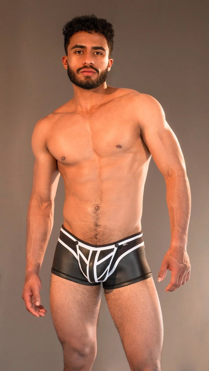 Dale Mas Smooth Skin Neoprene Pouch Short Black White - FETCH