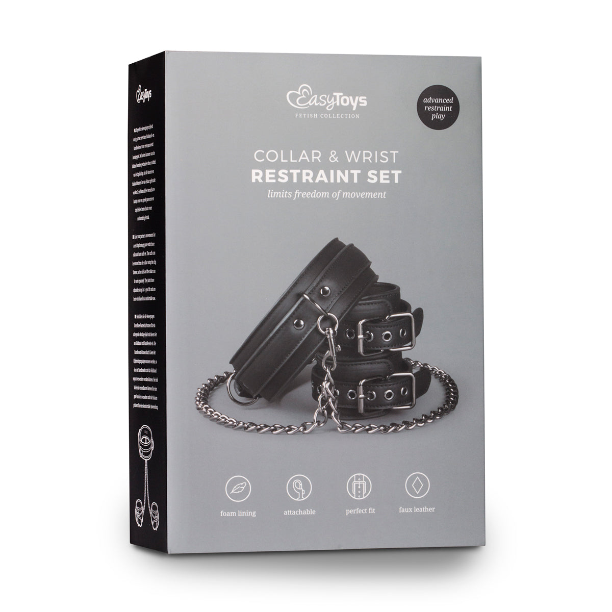 EasyToys Leather Collar with Handcuffs