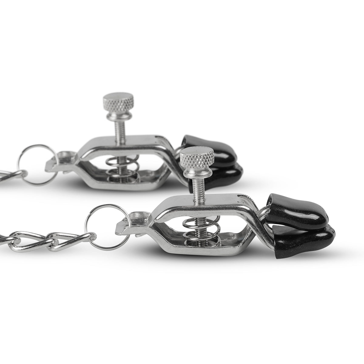 EasyToys Big Nipple Clamps with Chain Silver