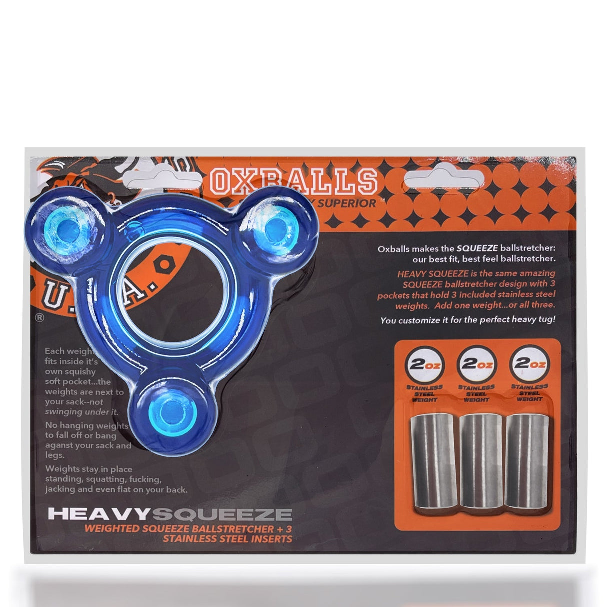 Oxballs Heavy SQUEEZE Weighted Ballstretcher Space Blue