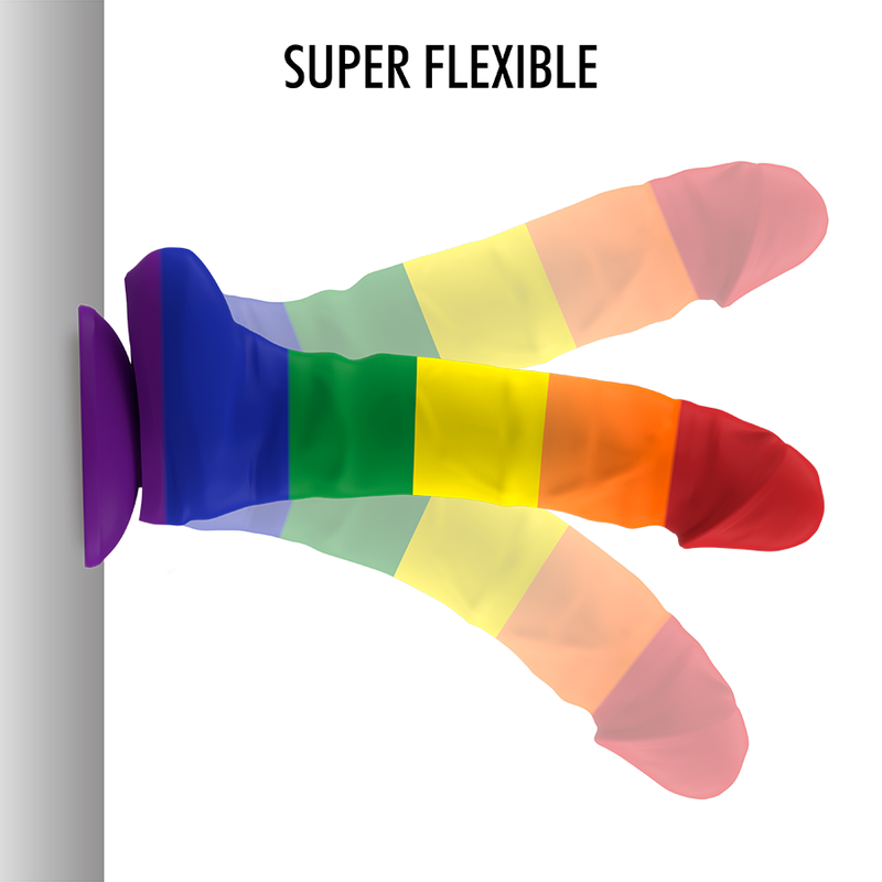 Mythology Corey Pride Dildo Medium 7 Inch Rainbow