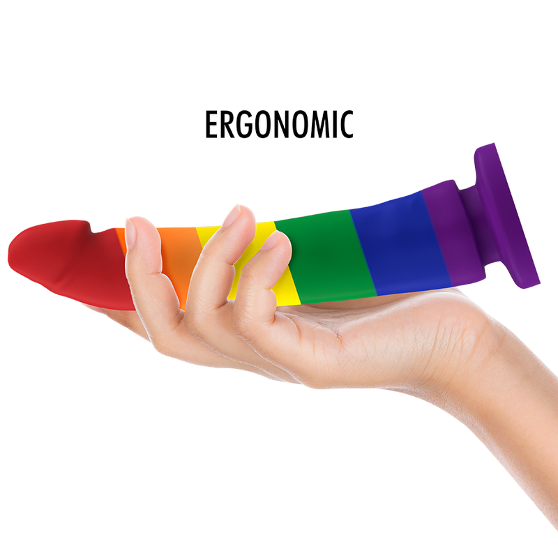 Mythology Devon Pride Dildo 8 Inch Rainbow