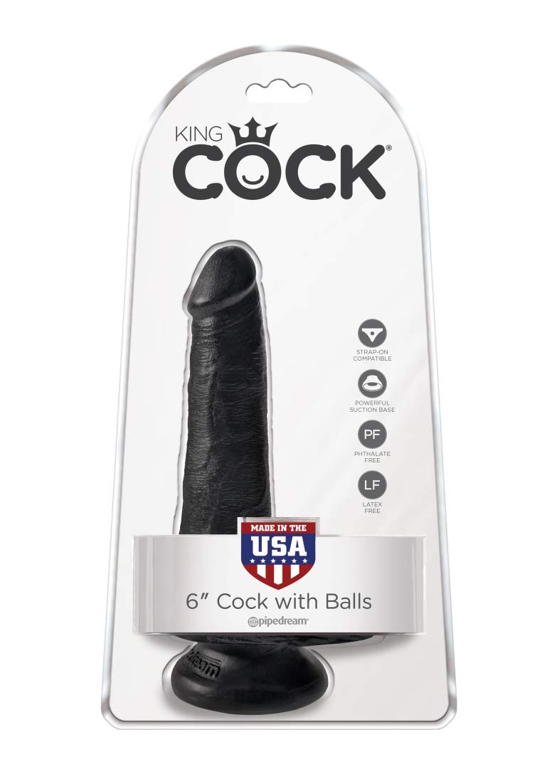 Pipedream King Cock 6 Inch Cock with Balls Black