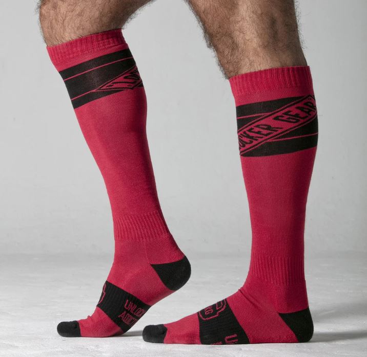 Locker Gear Knee High Socks Red