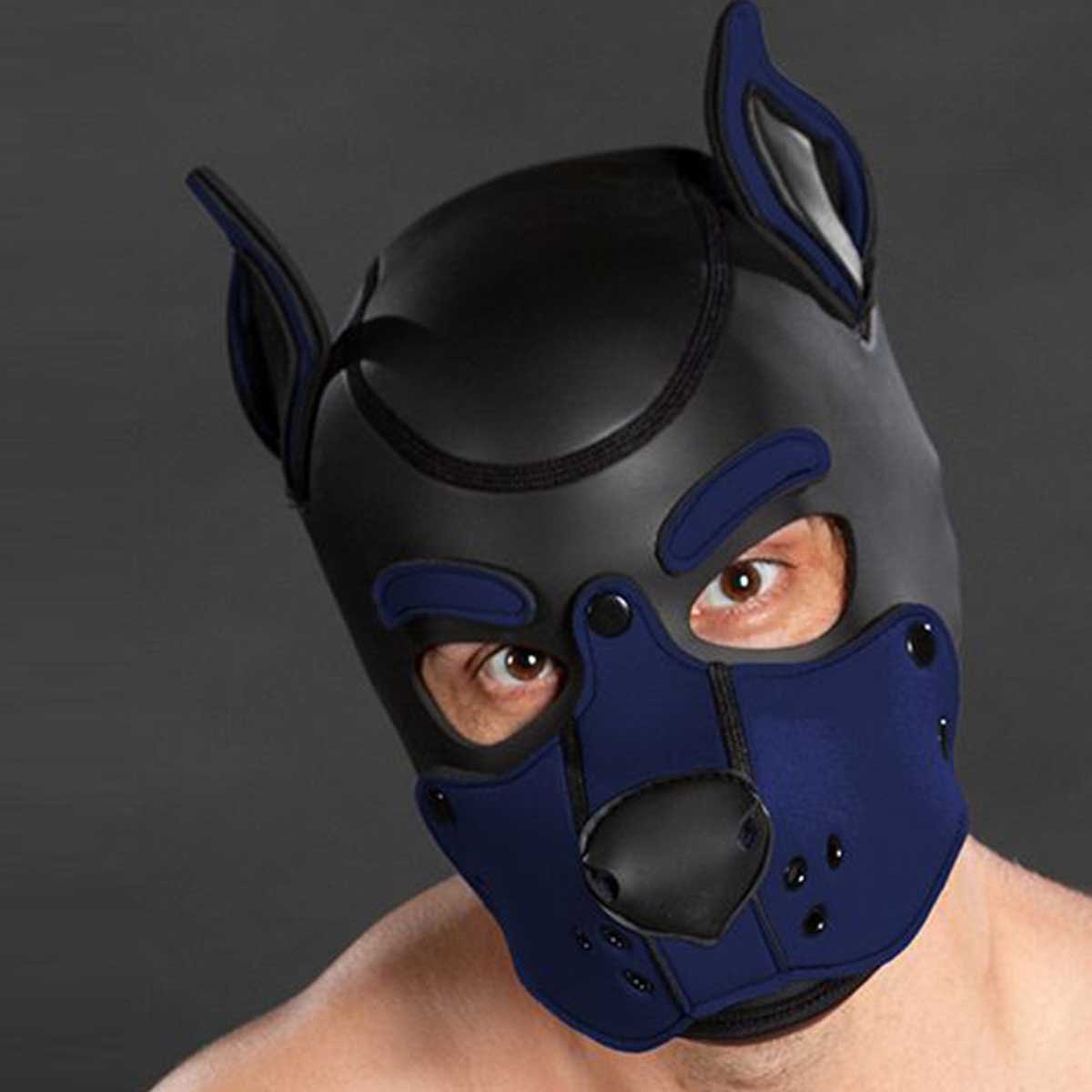 Mr S Leather Neoprene K9 Puppy Hood Black Navy