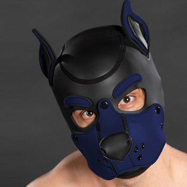 Mr S Leather Neoprene K9 Puppy Hood Black Navy