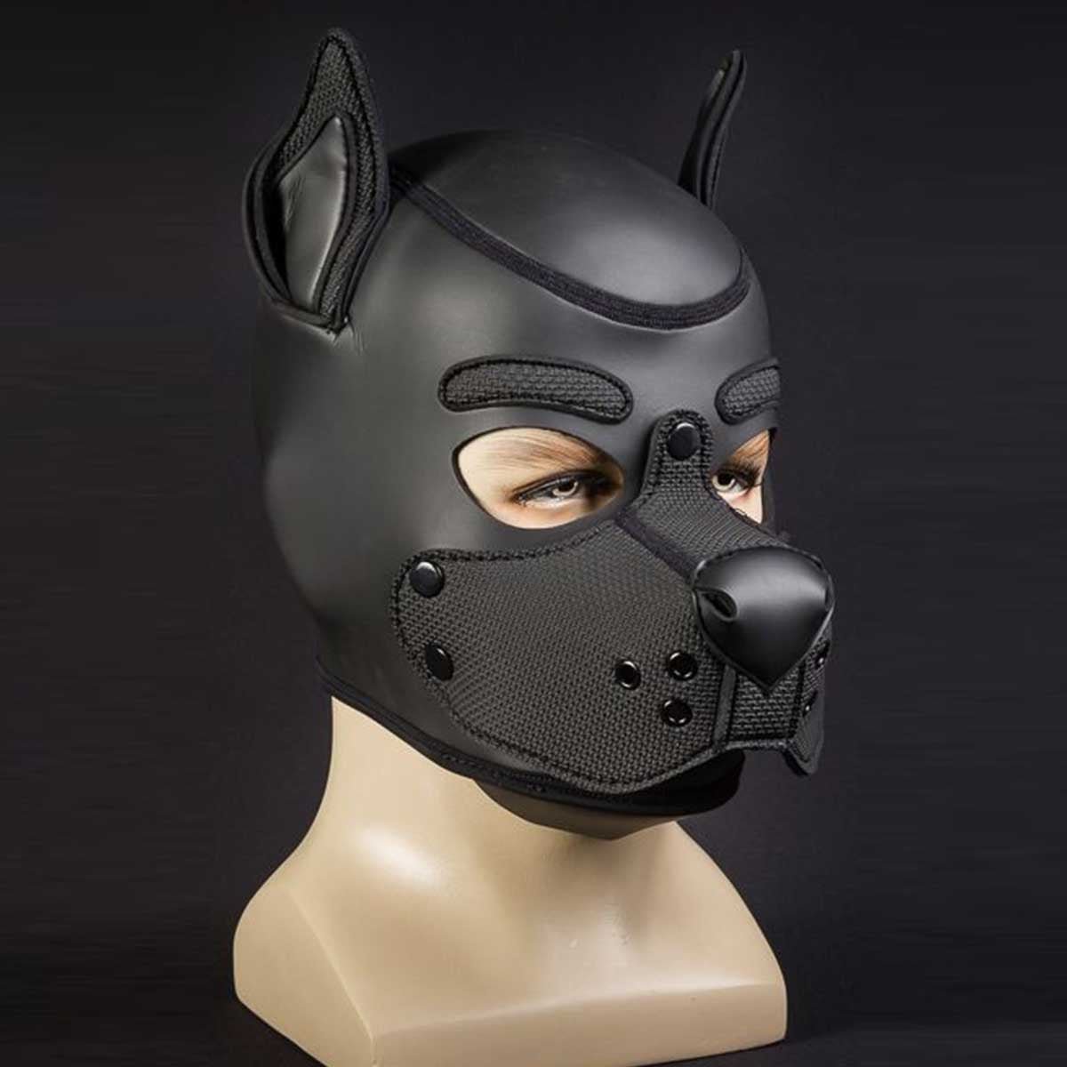 Mr S Leather Neoprene K9 Puppy Hood Black