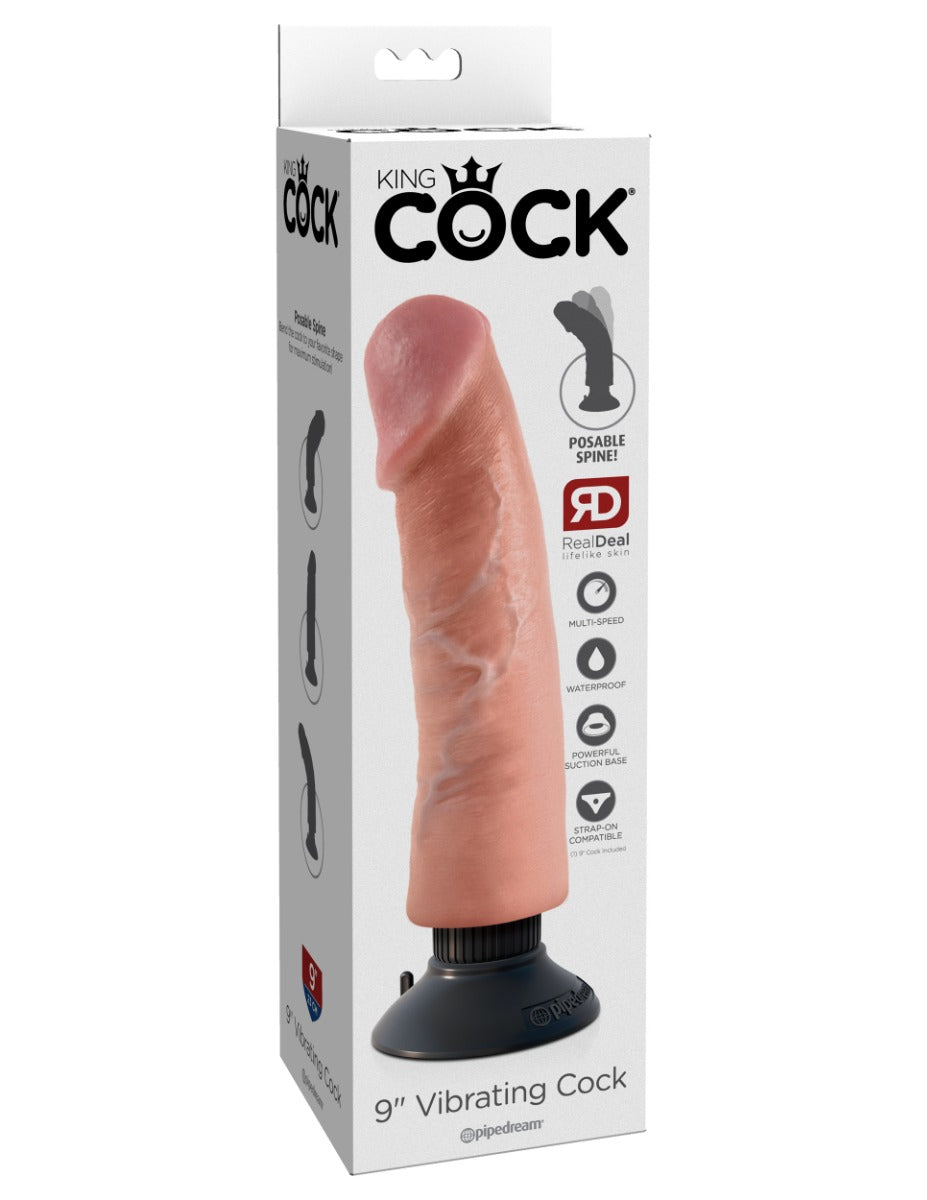 Pipedream King Cock 9 Inch Vibrating Cock Flesh