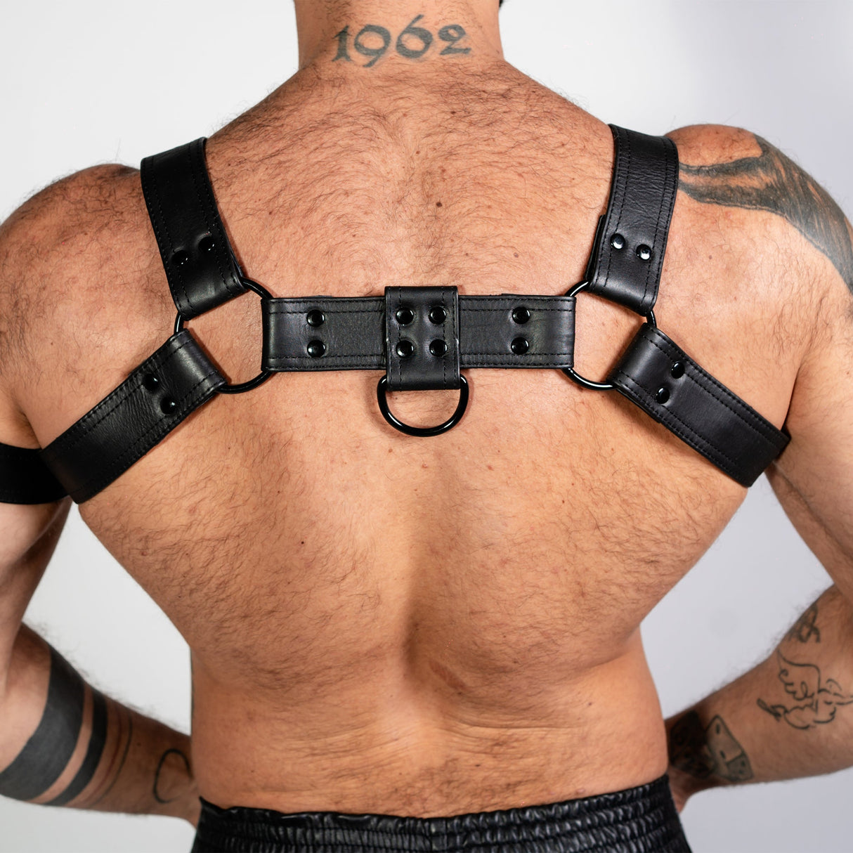 ruff GEAR RAW Leather Bulldog Harness Black