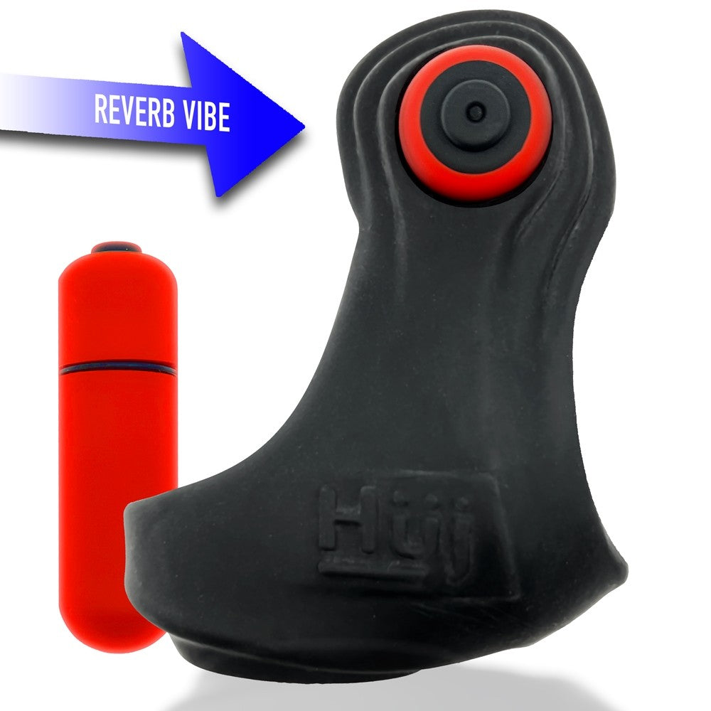 Hunkyjunk REVSLING Vibe Cock & Ball Sling Tar Ice