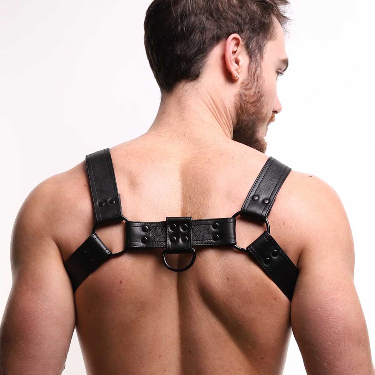 ruff GEAR RAW Leather Bulldog Harness Black