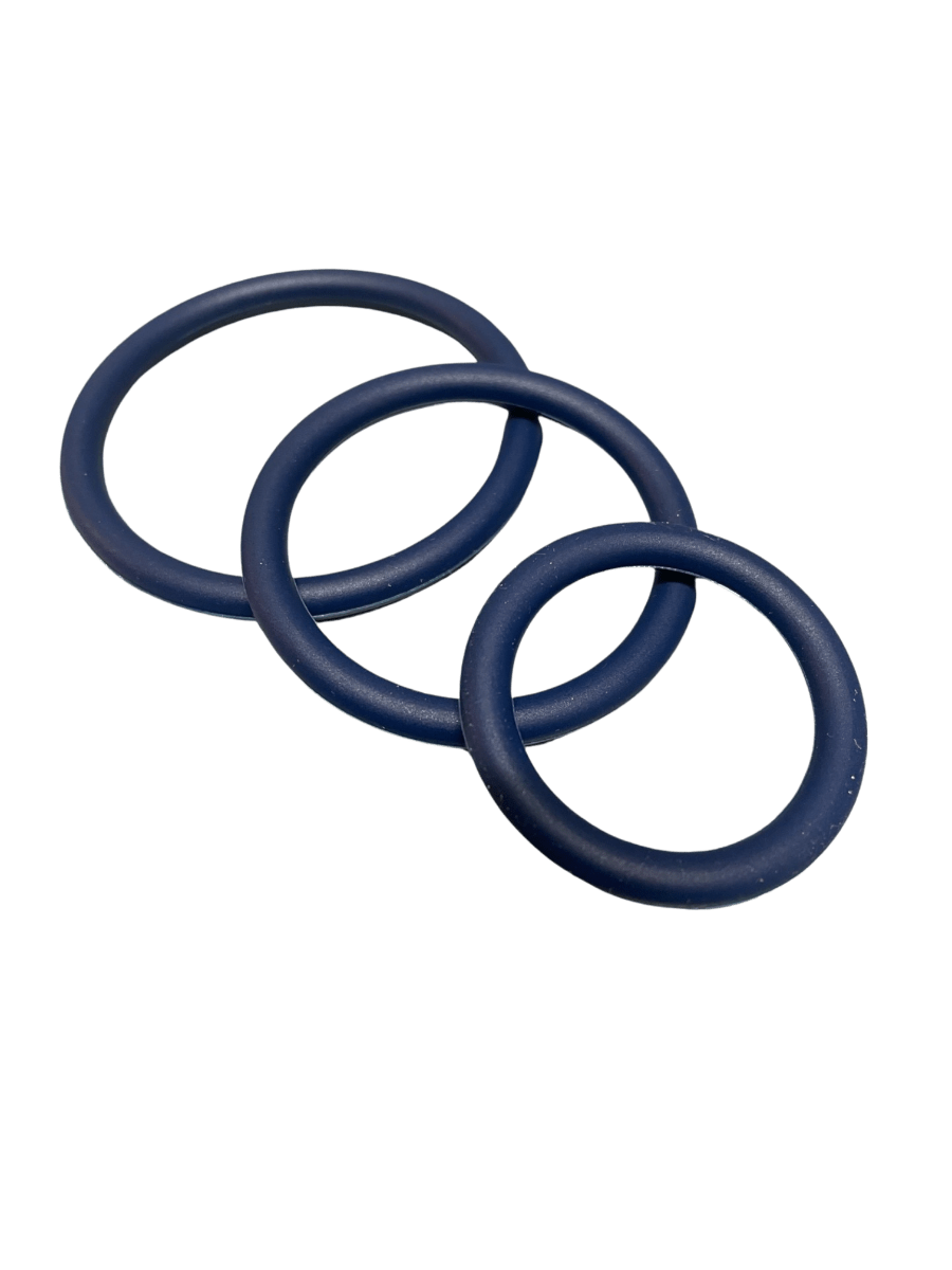 ruff GEAR Silicone Cock Ring 3 Pack Space Blue