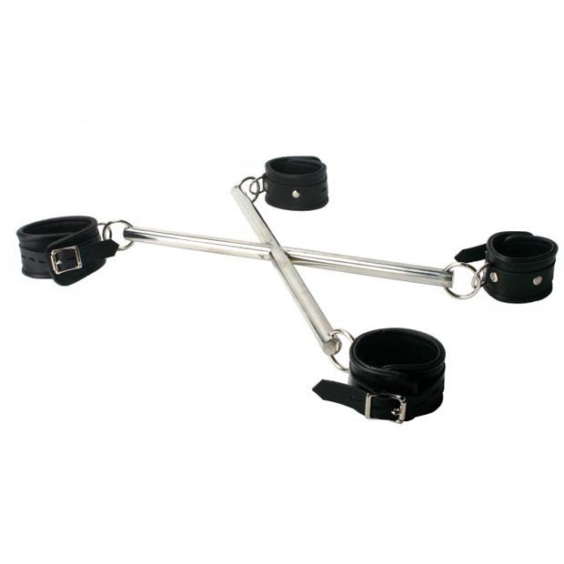 ruff GEAR Stainless Steel X Hog Tie Spreader Bar with Restraints - FETCH