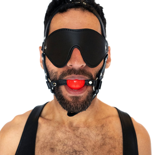 ruff GEAR Rein Head Harness with Silicone Ball Gag