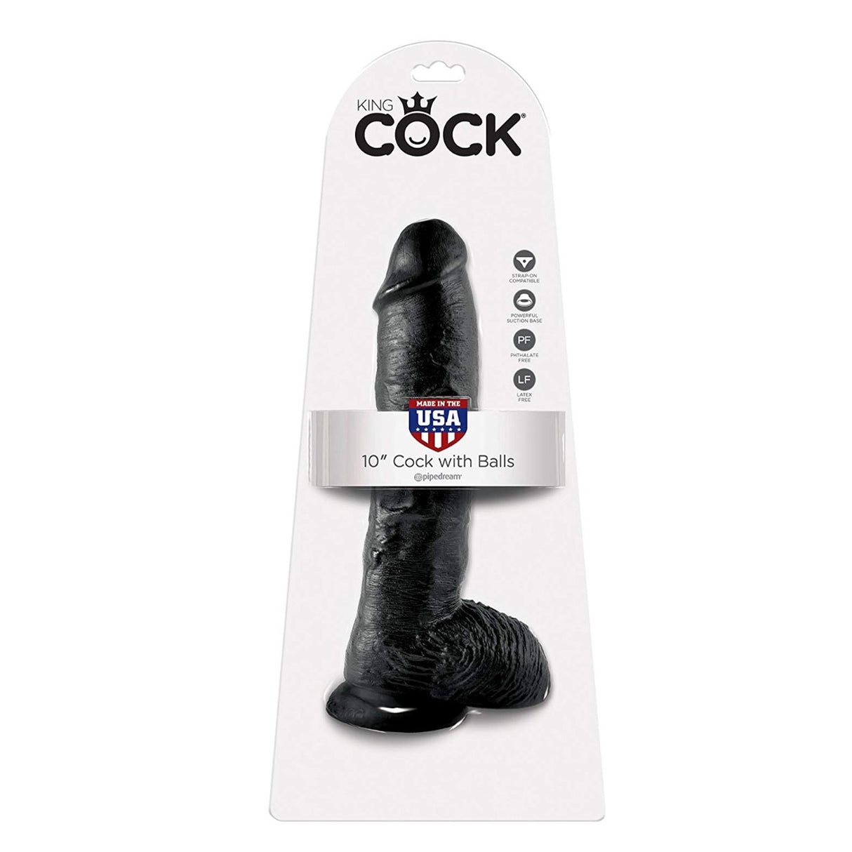 Pipedream King Cock 10 Inch Cock with Balls Black