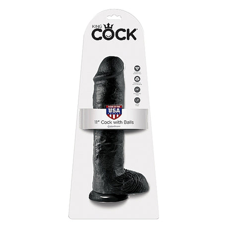 Pipedream King Cock 11 Inch Cock with Balls Black