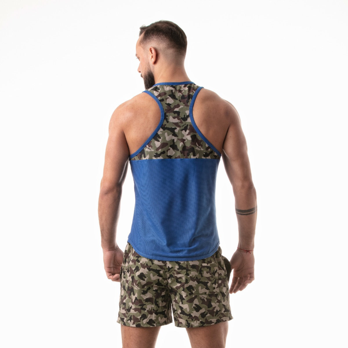 Leader Camo Racer Tank Top Blue