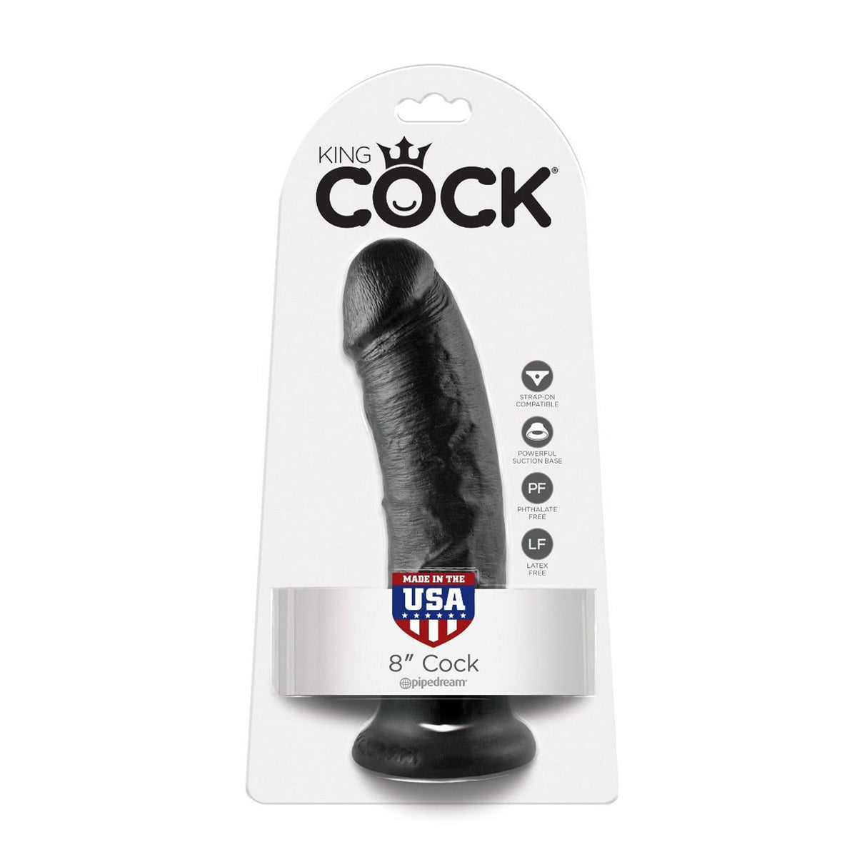 Pipedream King Cock 8 Inch Black