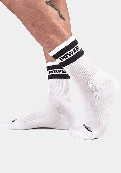 Barcode Berlin Half Fetish Socks Power White Black