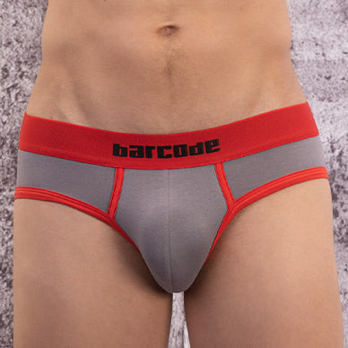 Barcode Berlin Basic Backless Brief Grey Red