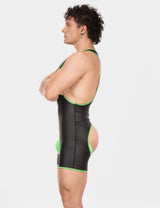 Barcode Berlin Singlet Kam Black Neon Green