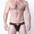 Cellblock 13 Tight End 2 Inch Snap Up Shadow Jockstrap Black Orange