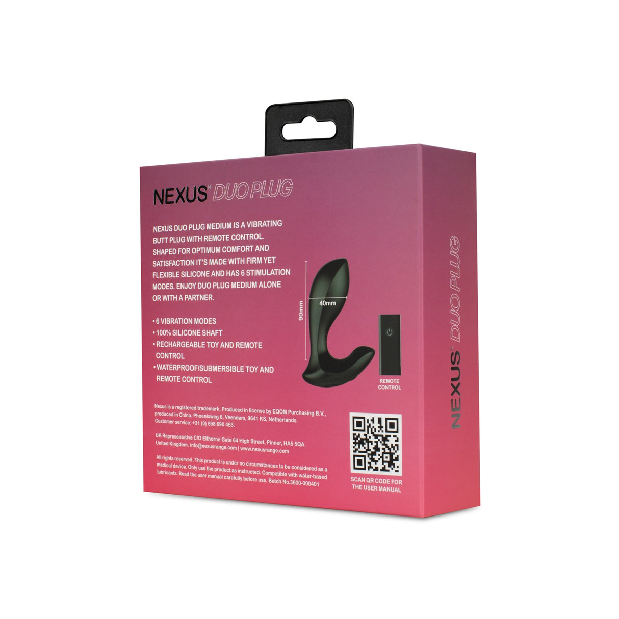 Nexus Duo Remote Control Butt Plug Medium