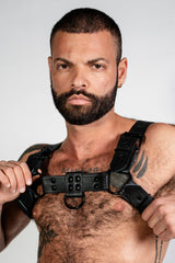 ruff GEAR RAW Leather Bulldog Harness Black