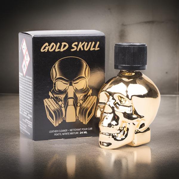 Gold Skull Pentyl Leather Cleaner Poppers 24ml