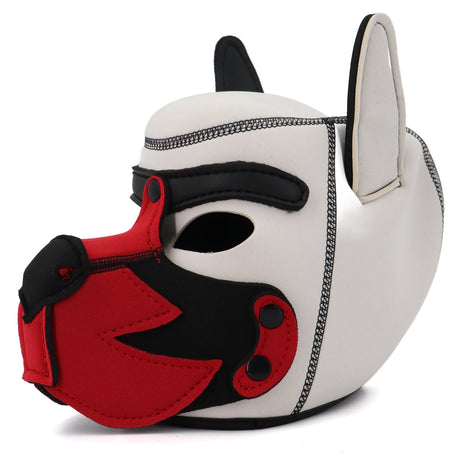 Growler Pup Hood White Red