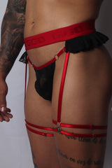 Gigo Romantic Garter Jockstrap Black