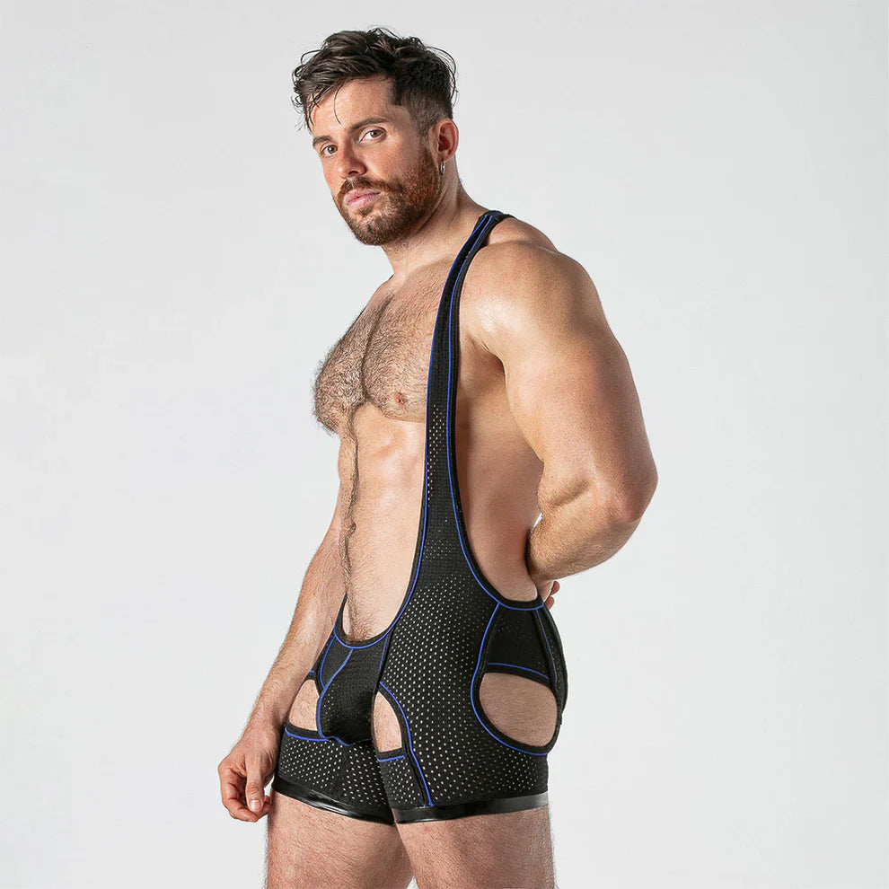 Locker Gear Zip Singlet Blue