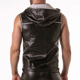 Locker Gear Punch Hole Leatherette Hoody White