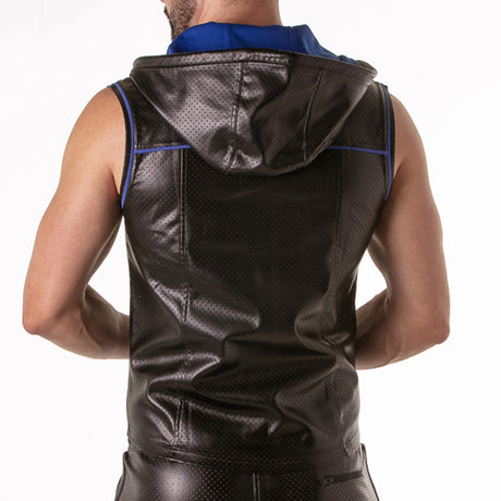 Locker Gear Punch Hole Leatherette Hoody Blue