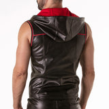 Locker Gear Punch Hole Leatherette Hoody Red