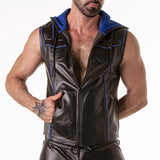 Locker Gear Punch Hole Leatherette Hoody Blue