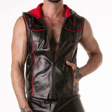 Locker Gear Punch Hole Leatherette Hoody Red