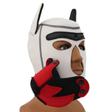 Growler Pup Hood White Red