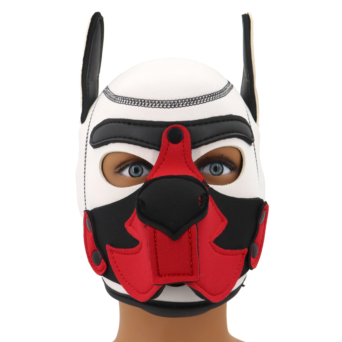 Growler Pup Hood White Red