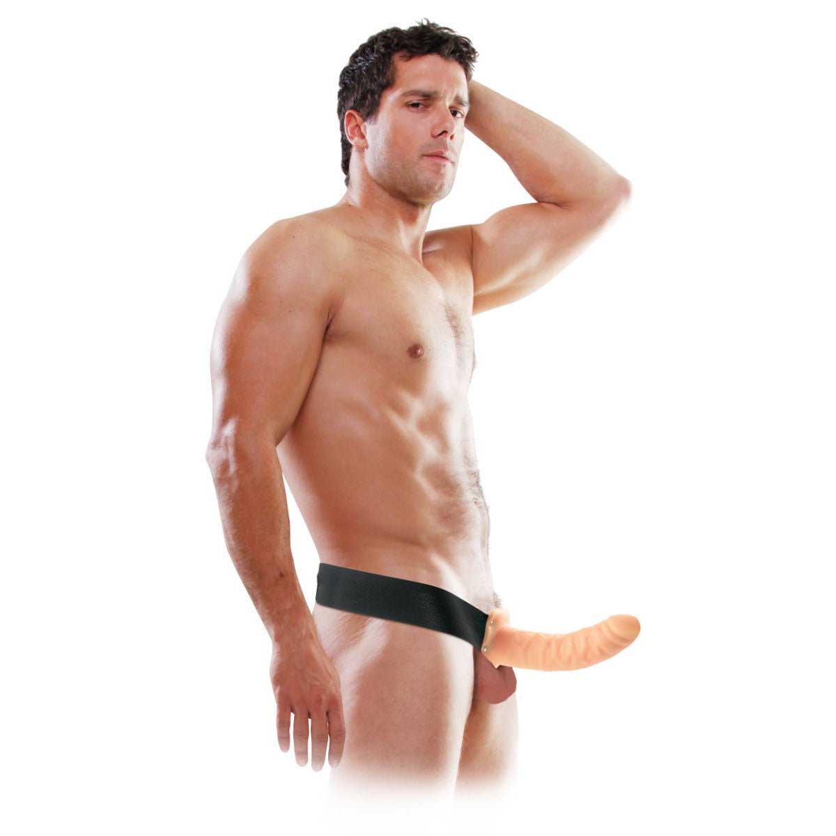 Pipedream Fetish Fantasy Extreme Hollow Strap On Dildo 8 Inch Light
